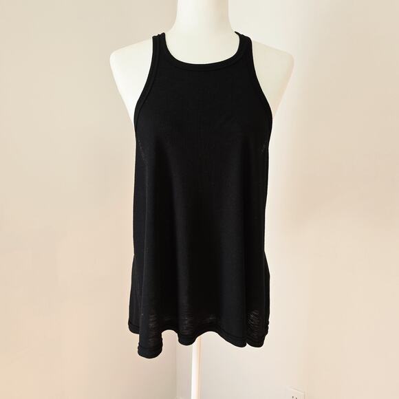 Free People Intimately Tank Top Size M Black Ribbed A-Line Sexy Stretch Layer - Picture 1 of 7